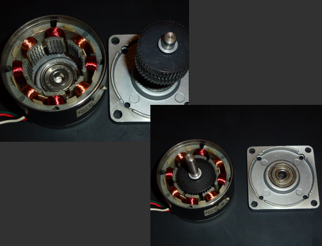 Stepper motor internal diagram showing rotor teeth and stator poles